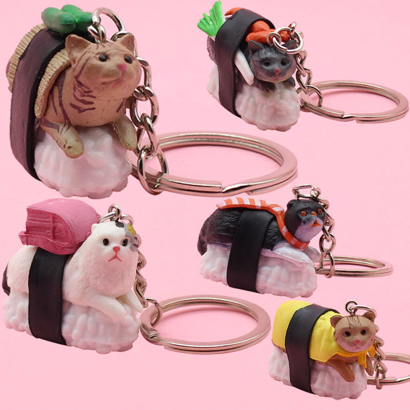 Cat Keychains Cute PVC Pendant Adorable Bag Charm Accessory Gift For Cat Lovers Unique Keyring Decoration Gift
