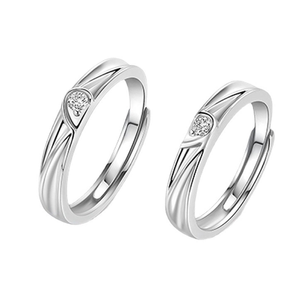 Couples Heart Shaped Forever Knot Copper Ring Set Concentric Rings Symbolizing Love Anniversary Promise Always Elegant