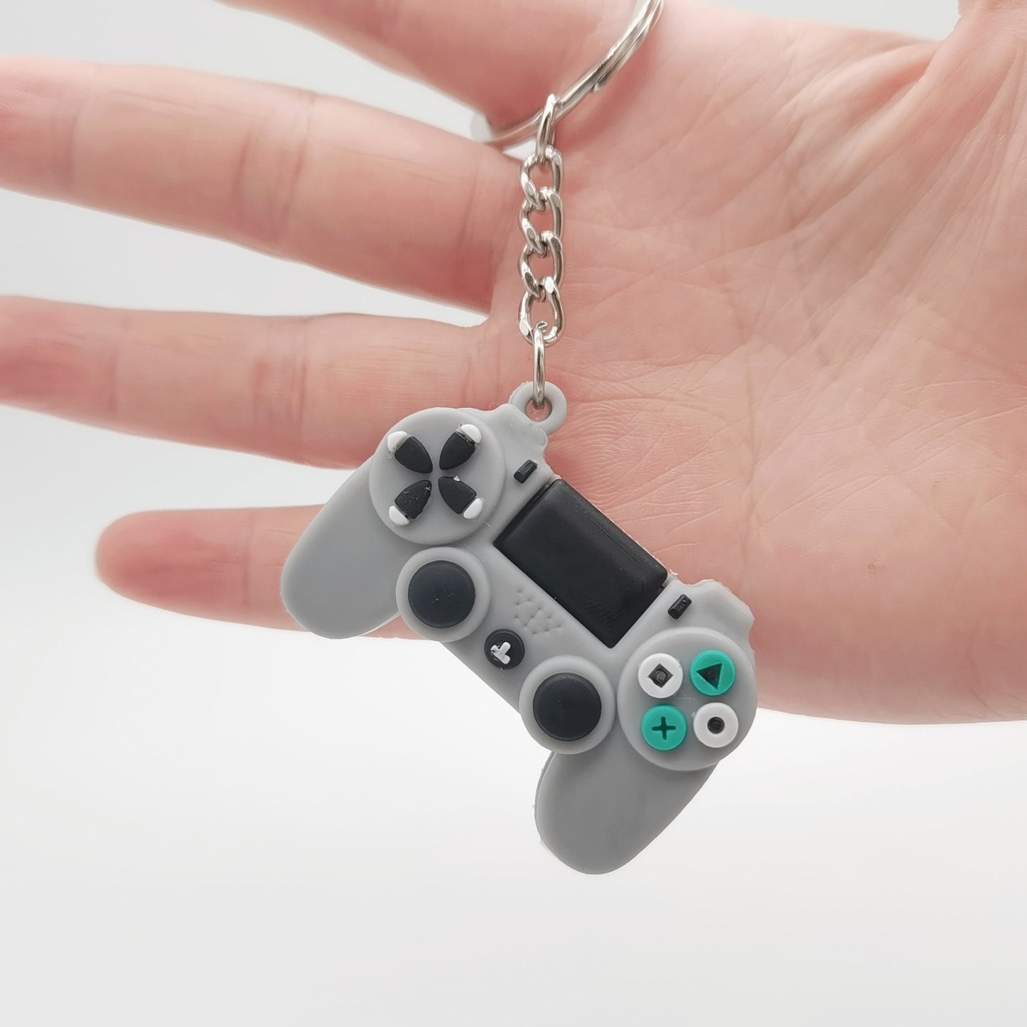 Metal Pendant Keychain With PVC Soft Rubber Construction Game Console Design Unisex Simulation Toy Accessory Kit