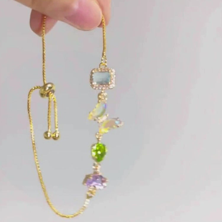 Womens Butterfly Bracelet Electroplated Alloy Jewelry With Zircon Accent Elegant Gift For Her Jewelry Colorful