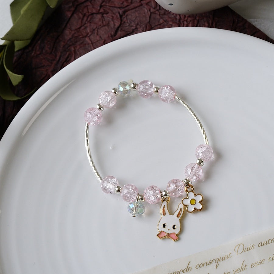 Womens Beaded Bracelet With Pearl Crystal And Alloy Animal Zodiac Charms Cartoon Adjustable Length Cute Charm