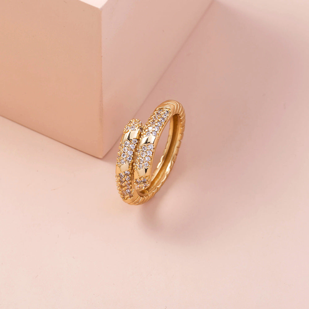 Unisex Zircon Ring Copper Adjustable Micro Set Unique Design Fashion Jewelry For Men Women Ultra Sleek Style01