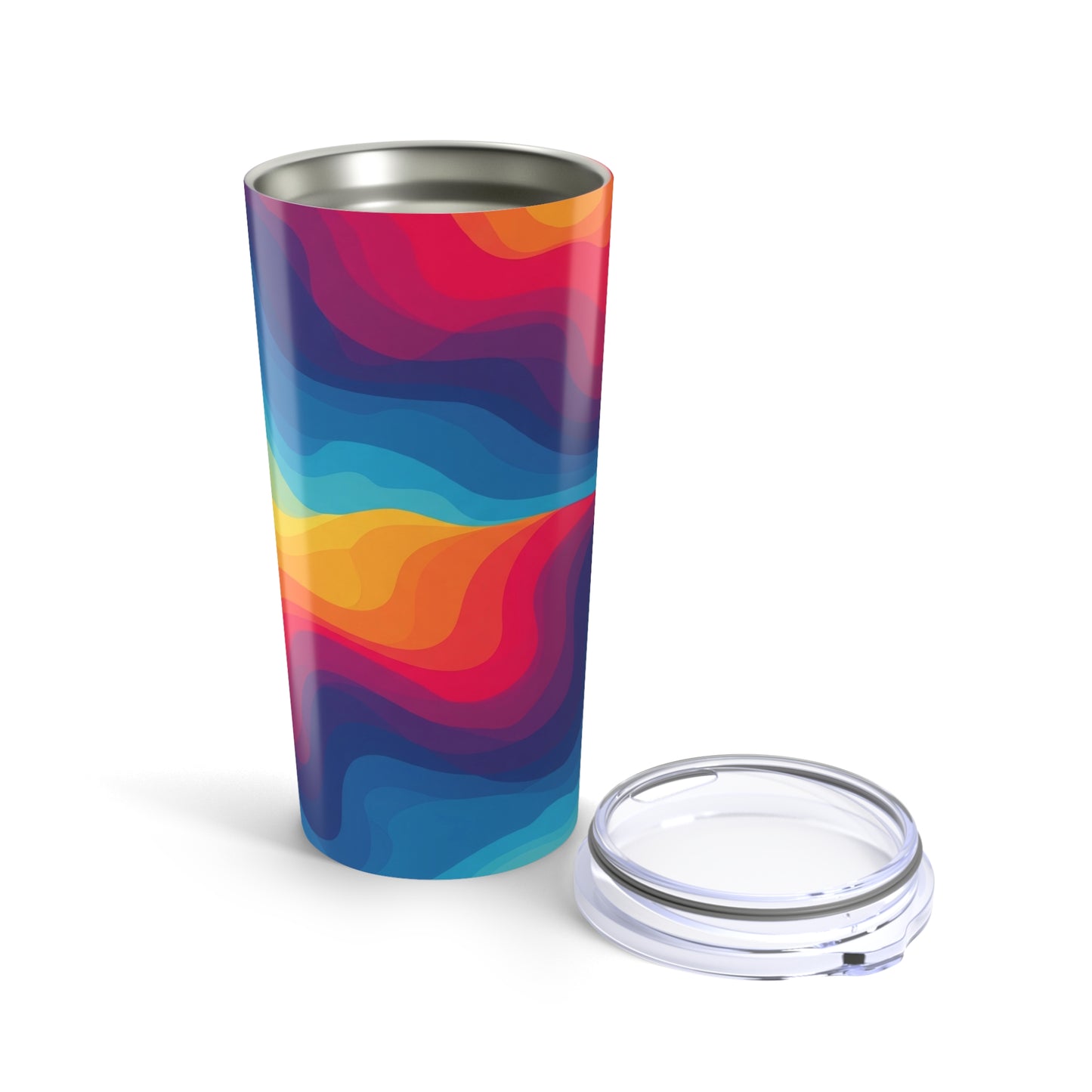 20oz Stainless Steel Tumbler With Vacuum Insulation Spill Resistant Printed Travel Mug For Hot And Cold Drinks