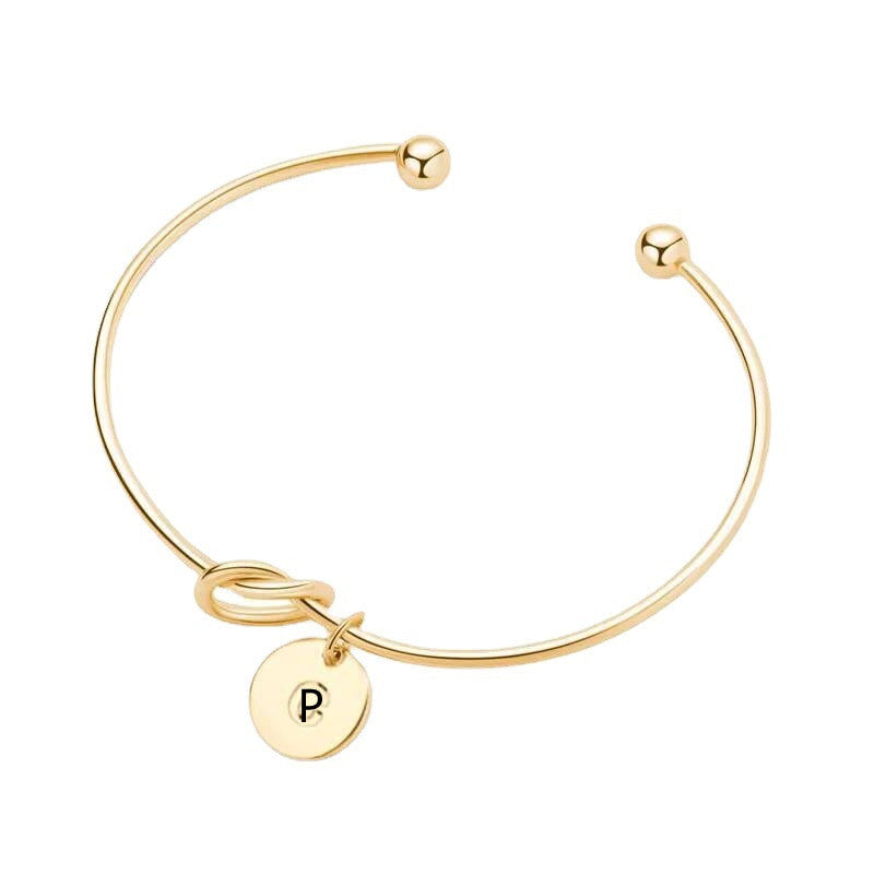 Womens Initials Bracelet Personalized Letter Bracelet Adjustable Metal Alphabet Jewelry European Styles Trendy