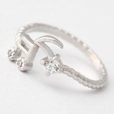 Womens Geometric Gold Inlay Alloy Ring With Rhinestone Accent Korean Style Travel Souvenir Ring For Daily Wear