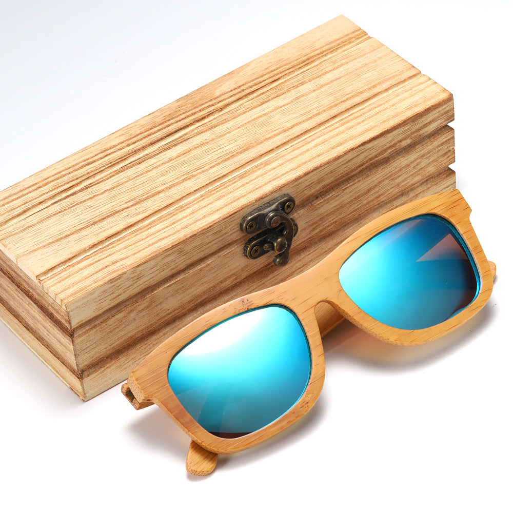 Unisex Wooden Frame Sunglasses Polarized Lens UV400 Protection For Driving Fishing Outdoor Fashionable Eyewear