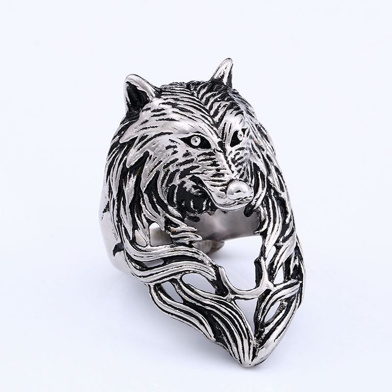 Men's Stainless Steel Ring Animal Shape Punk Fashion Party Ring All Compatible Metal Ring Customized Item Type Rings