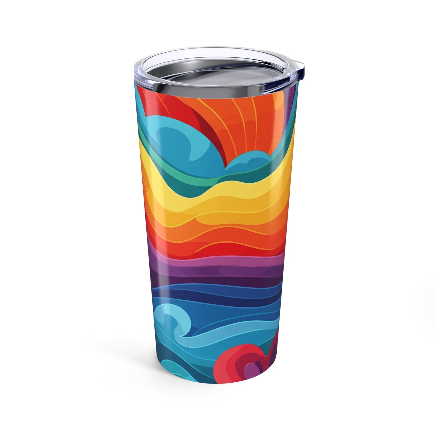 20 Oz Stainless Steel Tumbler With Printed Artwork Double Wall Vacuum Insulated Leak Proof Thermal Coffee Travel