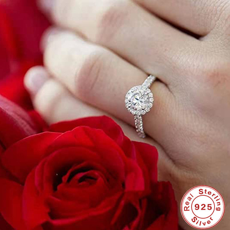 Sterling Silver Electroplated Geometric Round Ring For Women Gift For Her Affordable Luxury Jewelry For Everyday Wear