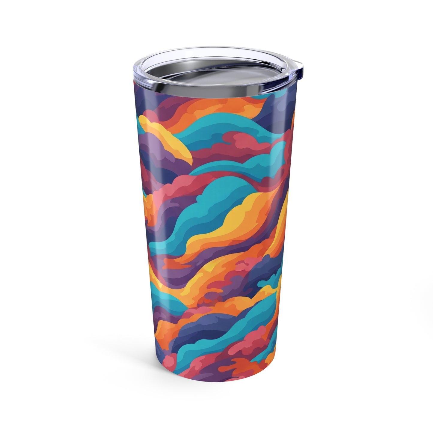 20Oz Stainless Steel Tumbler With Printed Design Double Wall Insulation Spill Resistant Keeps Hot Or Cold Beverages