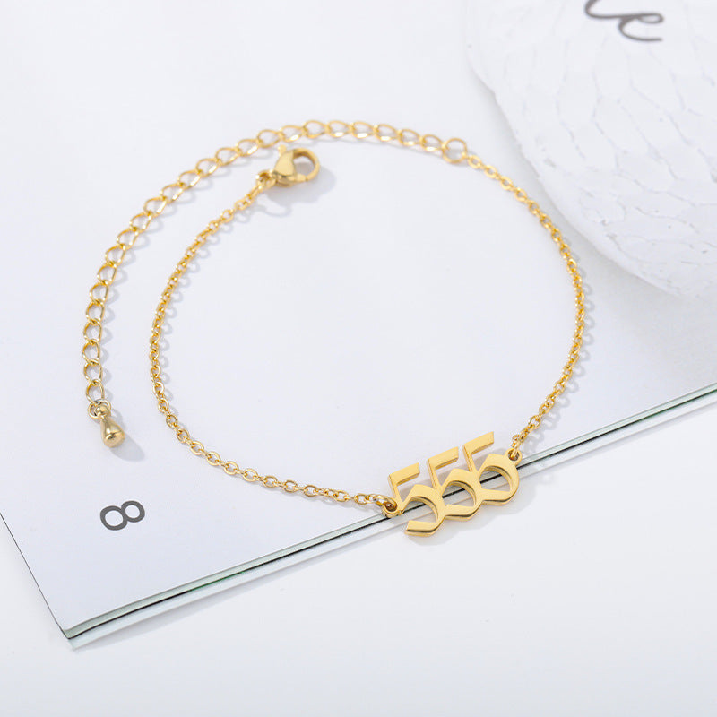 Angel Number Bracelet Stainless Steel Digital Number Jewelry Amulet Gift Gold Tone Fashion Gift For Daily Wear