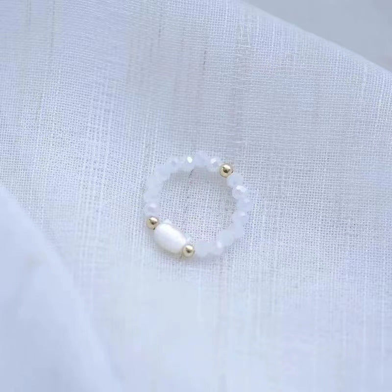 Handmade Shell Cat Rings Cute Cartoon Lucky Cat Rings Plain Circle National Style Gift for Couples Cat Perfect