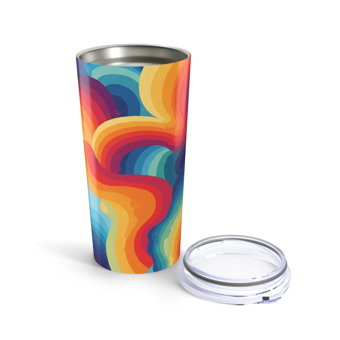 20oz Stainless Steel Printed Tumbler With Vacuum Insulation Spill Resistant Lid Drinkware For Hot Or Cold Beverages