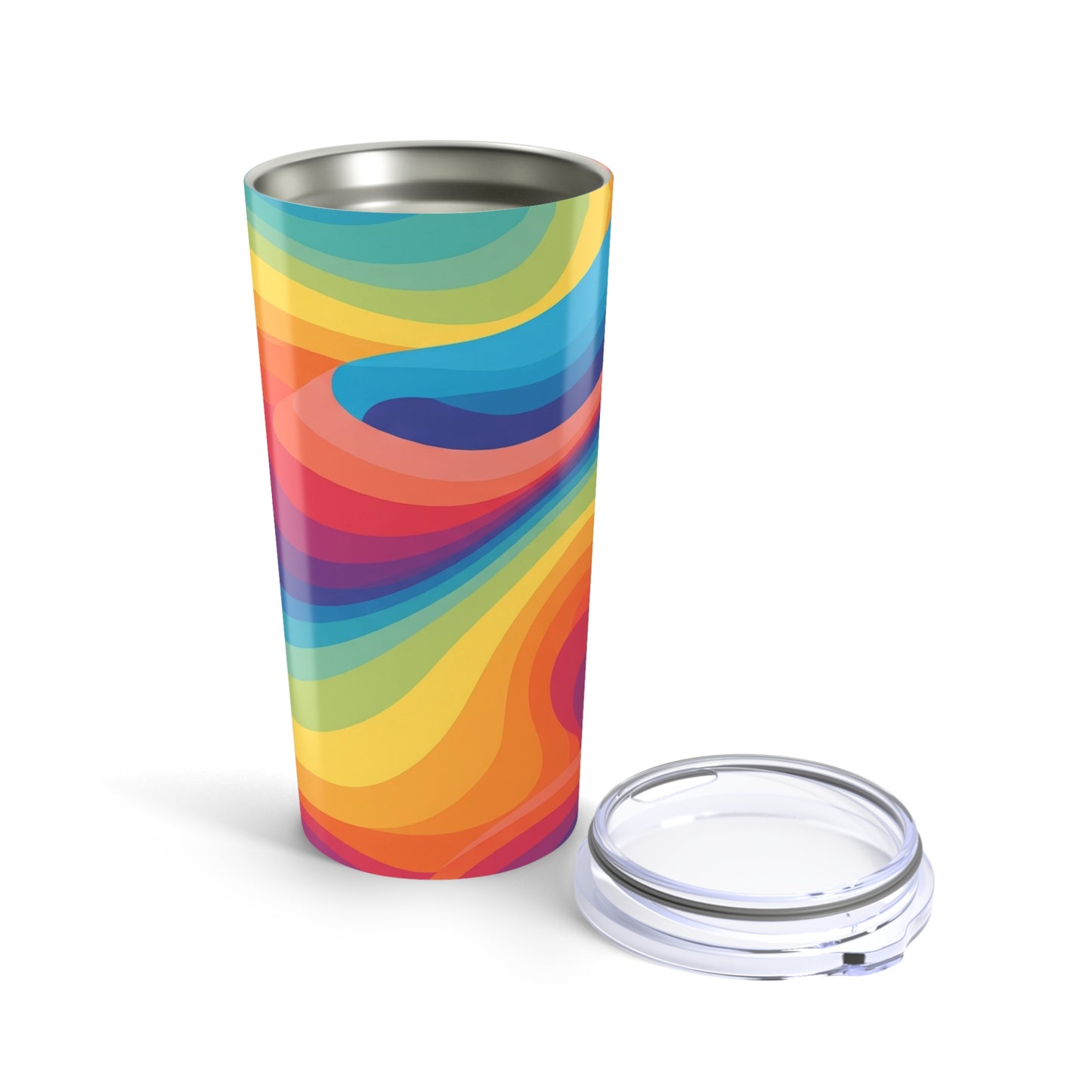 Brightly Printed 20 Ounce Metal Tumbler With Double Wall Vacuum Insulation For Hot Or Cold Drinks Spill Resistant