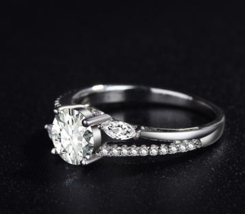 Geometric Copper Ring With Diamond Studs Horse Eye