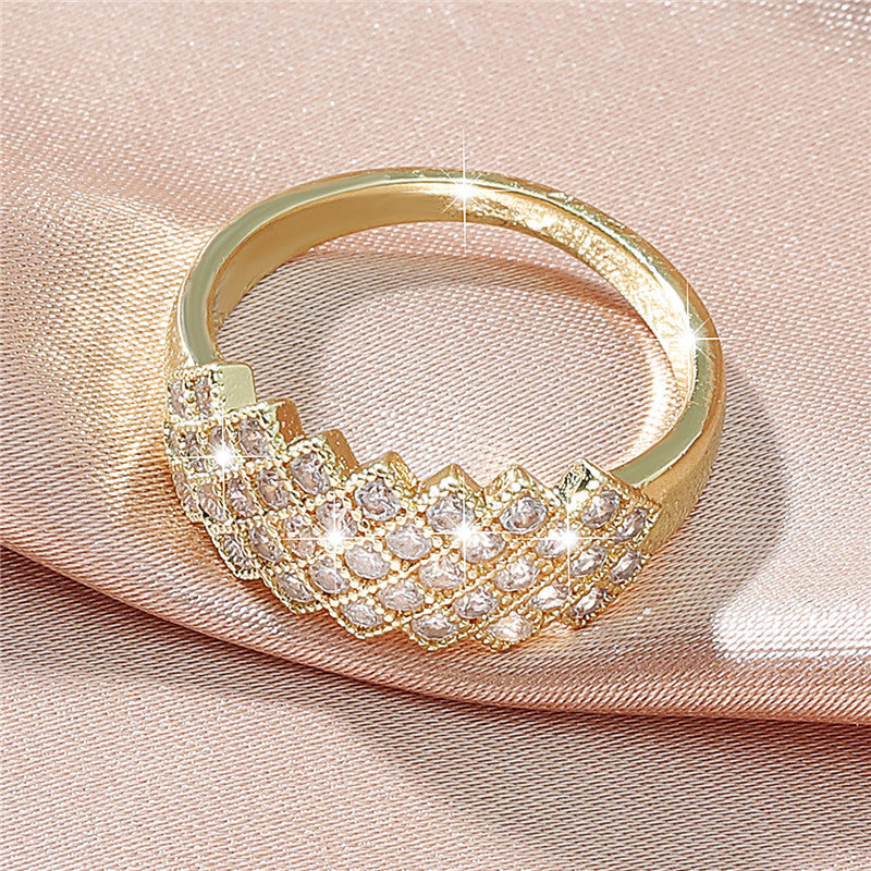 Copper Couple Rings Retro Starry Geometric European American Promise Engagement Ring Set For Couples And Gifts