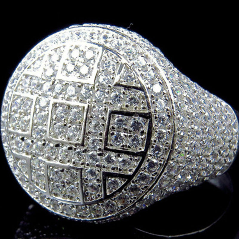 Unisex Geometric Metal Ring Ethnic Vintage Style Inlaid Gems Semi Precious Stones Jewelry For Daily Wear Vibes