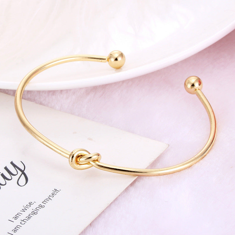 Womens Bracelet Set Of 4 Fashion Alloy Bracelets With Triangle Knotted Love Letter Cactus Designs Electroplated