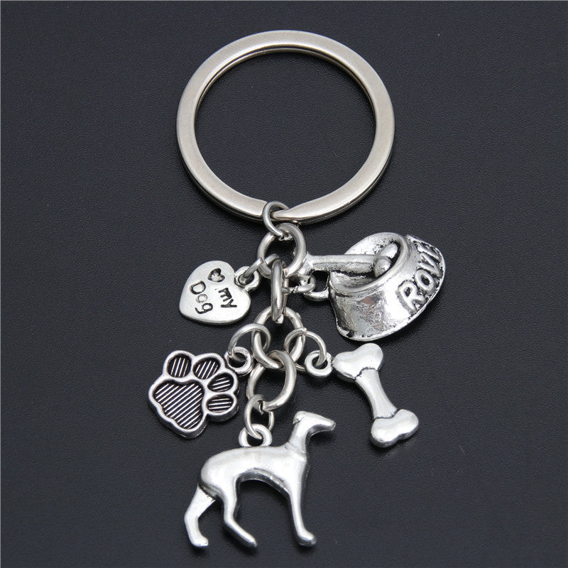 Womens Heart Keychain Cute Animal Design Small Dog Key Ring Zinc Alloy For Handbags Purses Backpacks For Women