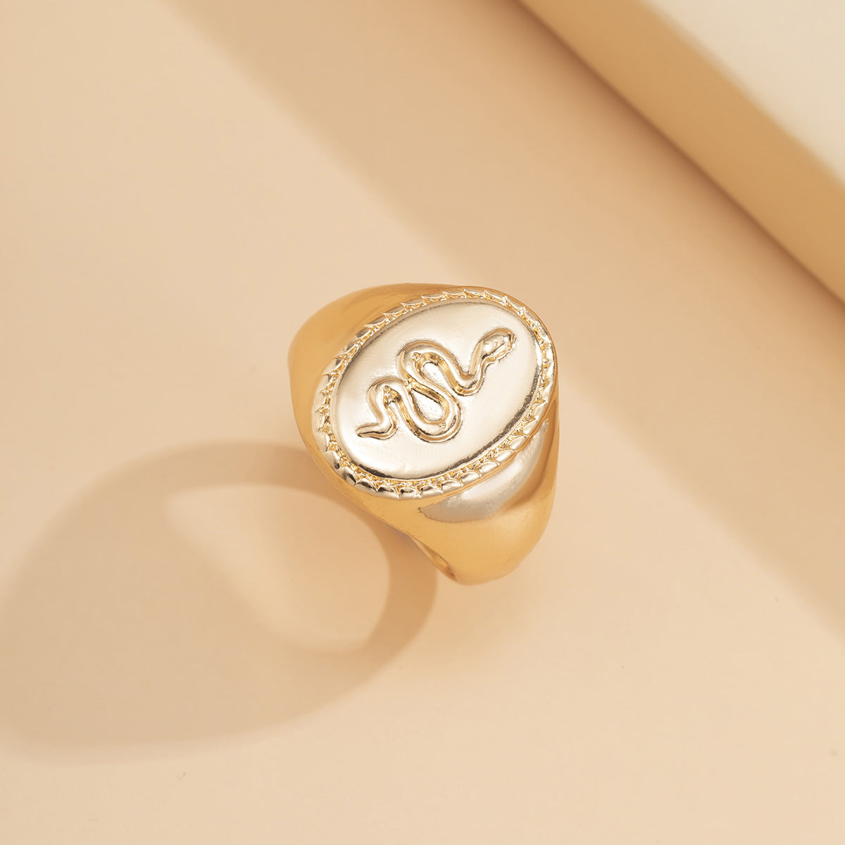 Womens Retro Ring Simple Geometric Snake Ring Alloy Finger Ring Dripping Oil Finish Heart Ring Design Fashions