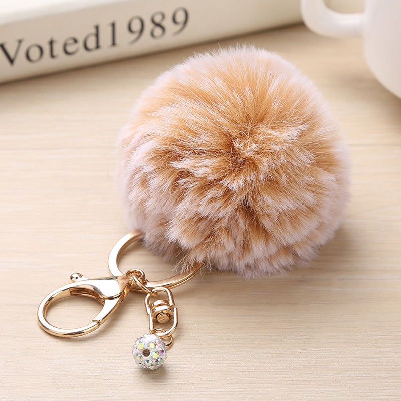 Plush Keychain Pendant Spherical Keyring Accessory 8cm Home Fashion Car Key Chain Festival Gift For Unisex Two Tone