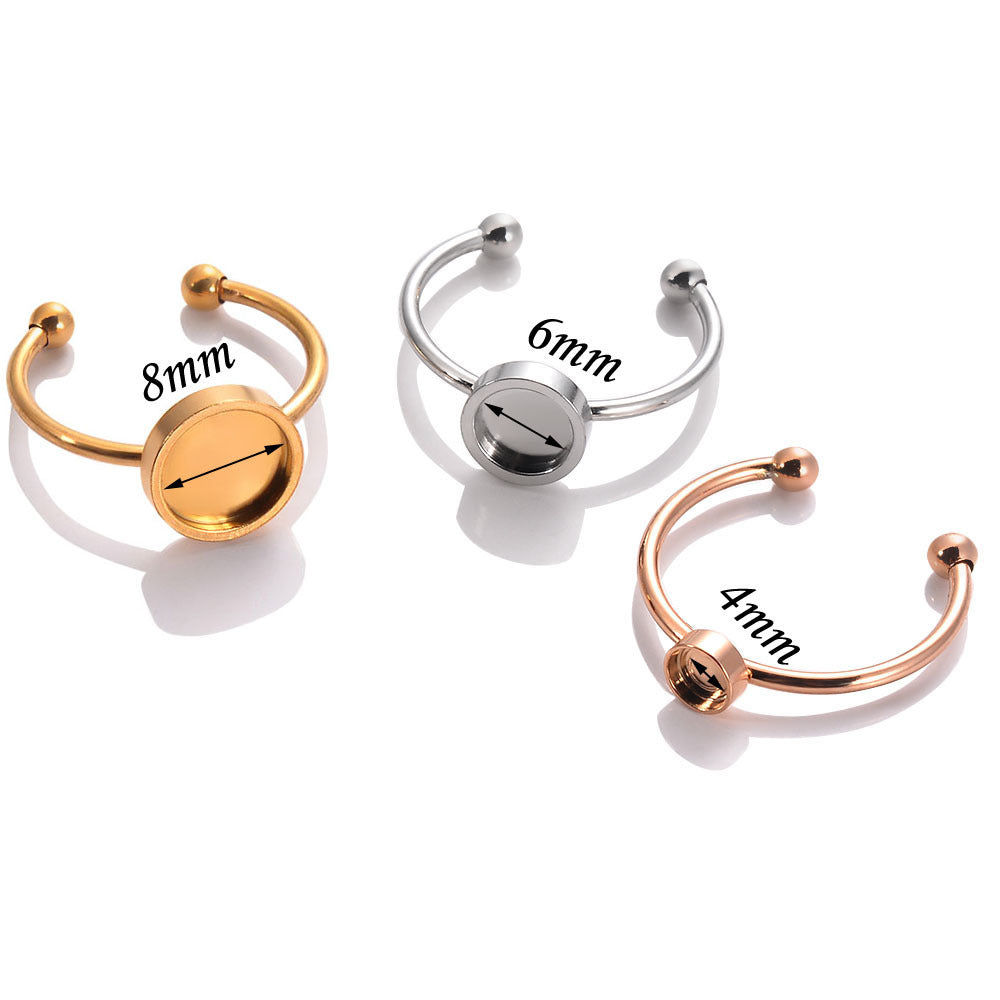 Stainless Steel Ring Setting Jewelry Gold Silver Rose Gold