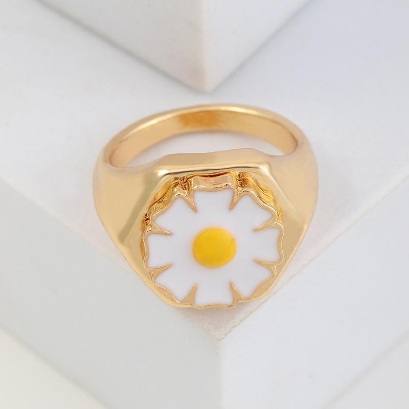Womens Adjustable Alloy Rings With Drop Design Fashionable Daisy Tulip Gossip And Love Trendy Blogger Inspired