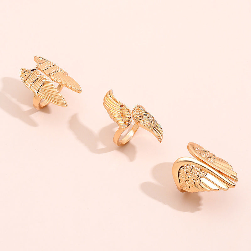 Layered Snake Chain Ring With Rhinestones Geometric Jewelry