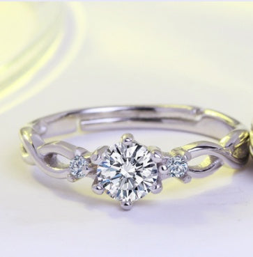 Womens Copper Ring Geometric Design With Zircon Inlay Electroplated Finish European Gift For Fashion Enthusiasts