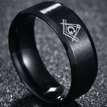 Mens Titanium Steel Ring Geometric Design Gift Ring Travel Souvenir Packaging Independently Packaged Band Ideal Gift