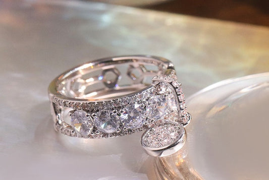 Simple And Versatile Ring Design For Women Metal Fashion Jewelry Water Droplets Electroplated For Wedding Gift