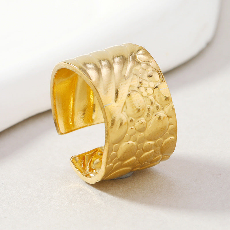 Unisex Stainless Steel Ring Electroplated Geometric Round Design Ornament Fashion Jewelry GarlandSpecial Garland