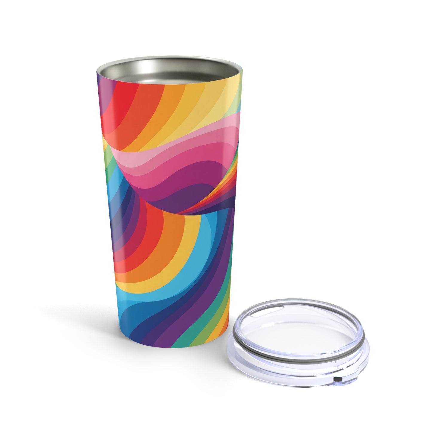 20 Oz Metal Travel Mug With Double Wall Insulation Spill Proof Printed Pattern For Hot Cold Beverages Dishwasher