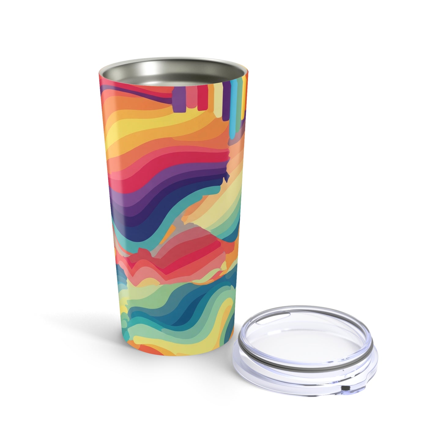 20 Oz Metal Travel Tumbler With Unique Printed Artwork Vacuum Insulated Spill Proof Design For Hot Or Cold