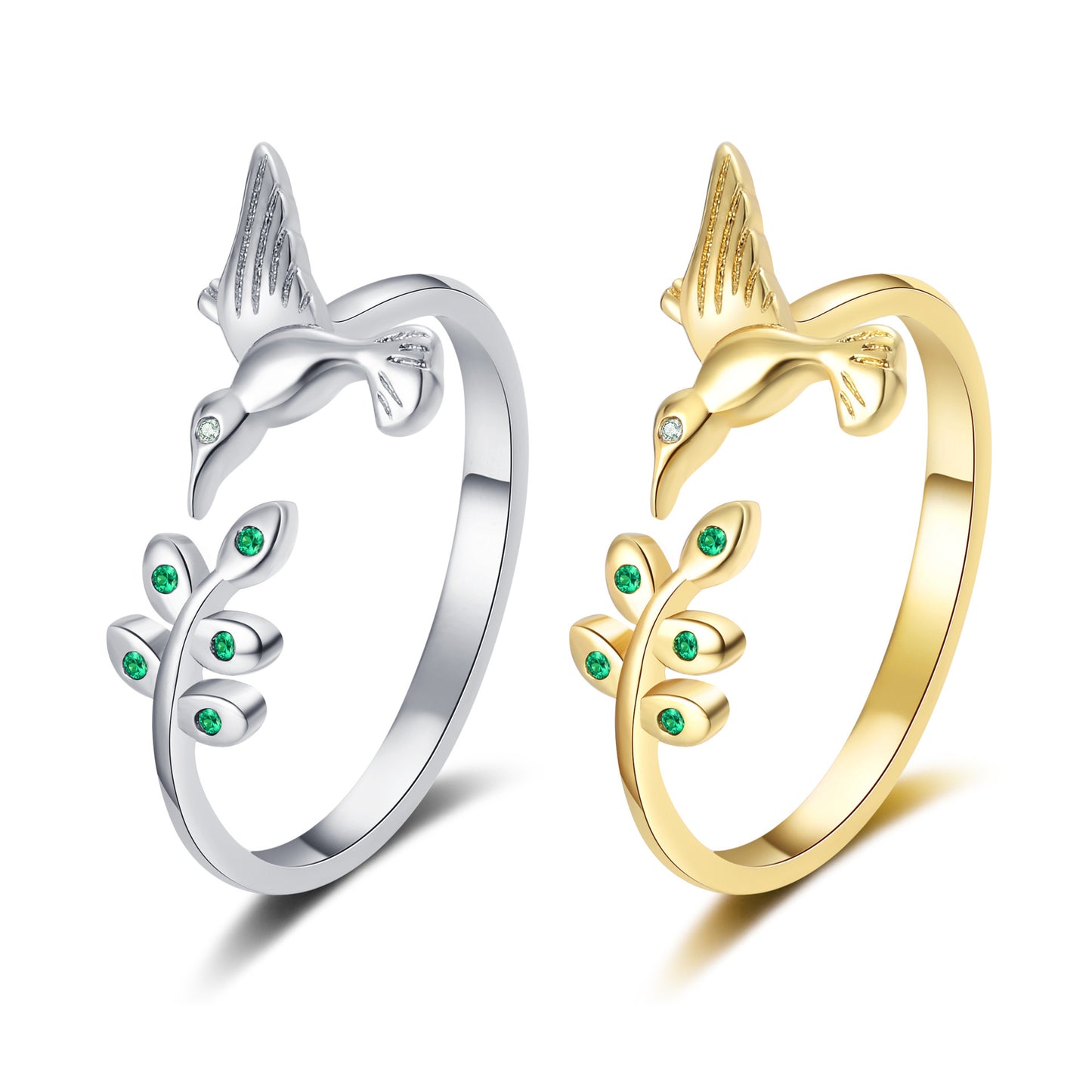 Adjustable Bird Ring For Women Copper Inlaid Zircon Zodiac