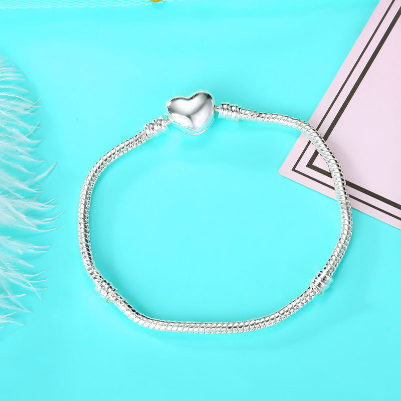 Silver Plated HeartBracelet For Women Adjustable Lightweight Copper Chain Classic LoveHeart Design Gift For Her