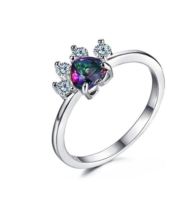 Rose Gold Footprint Ring Hand Ornament Jewelry Elegant Delicate Design Fashion Accessory Gift For Women Manual