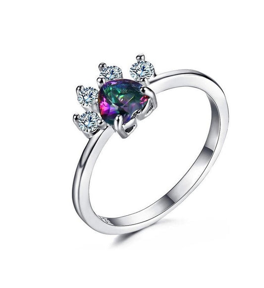 Rose Gold Footprint Ring Hand Ornament Jewelry Elegant Delicate Design Fashion Accessory Gift For Women Manual