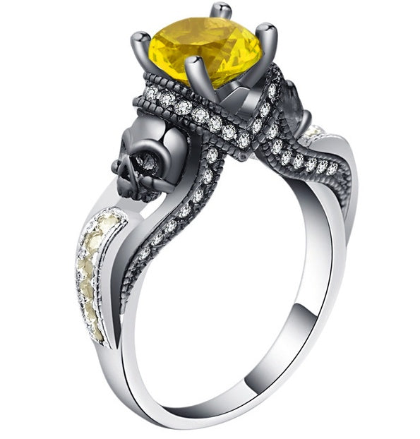 Unisex Skull Ring Punk Rock Biker Gothic Plated Jewelry Statement Accessory Colorful Gift Unique Durable Gifts