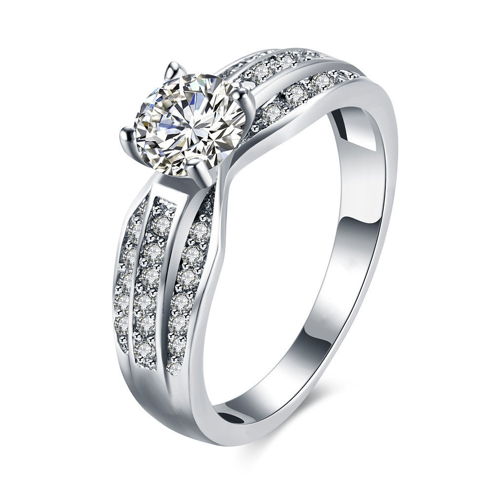 Explosionproof Zircon Couple Ring Eight Claw Heart Jewelry For Europe And United States Modern Gift For Couple