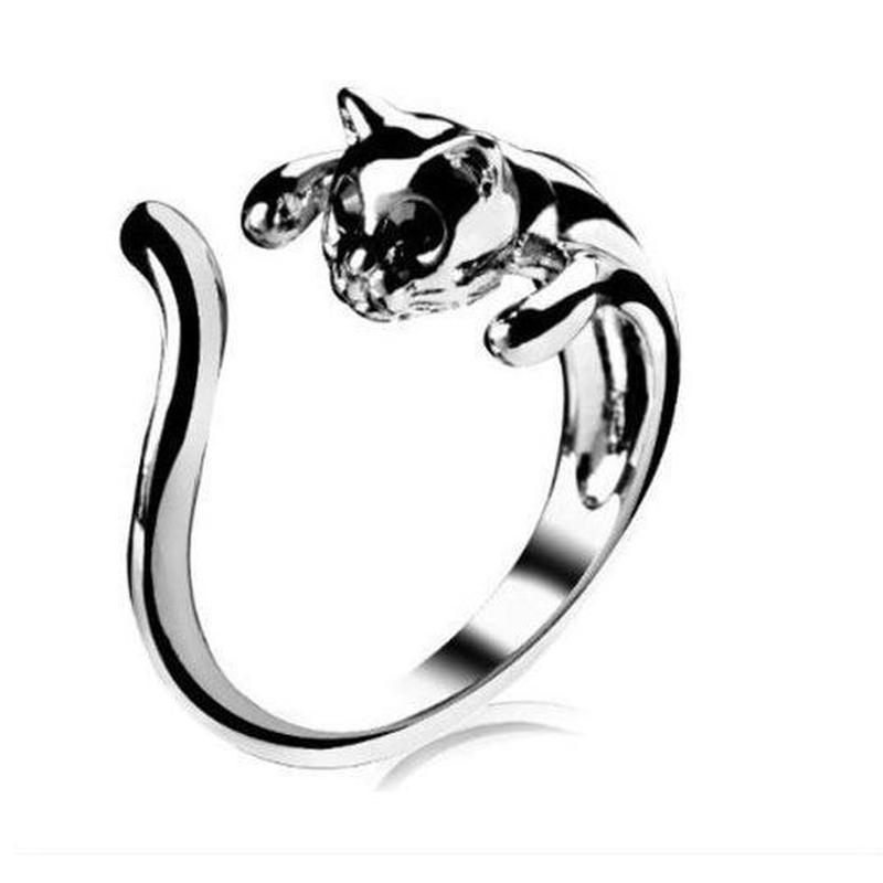 Elegant Open Cat Head Ring Made From Korean Alloy Adjustable Fashion Jewelry For Women With Comfortable Fit Now
