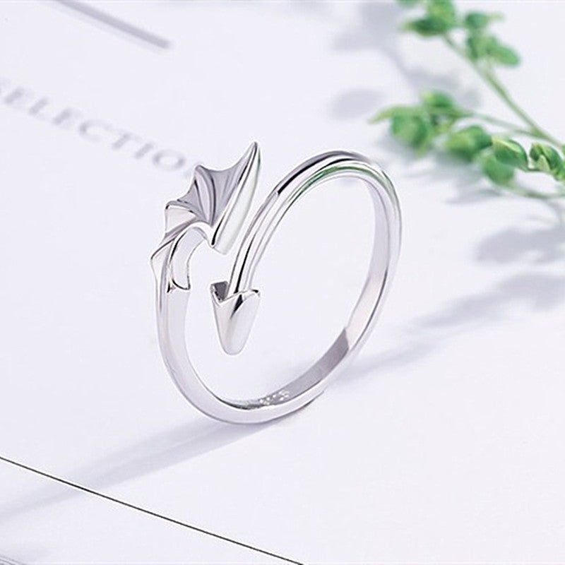 Unisex Angel Wing And Demon Wing Ring Sterling Silver