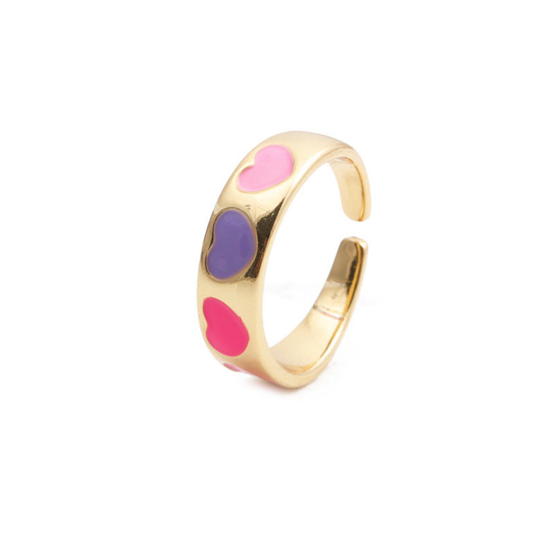 Women Copper Adjustable Ring With Micro Inlay Zircon Geometric Design Jewelry For Everyday Wear Everyday Style