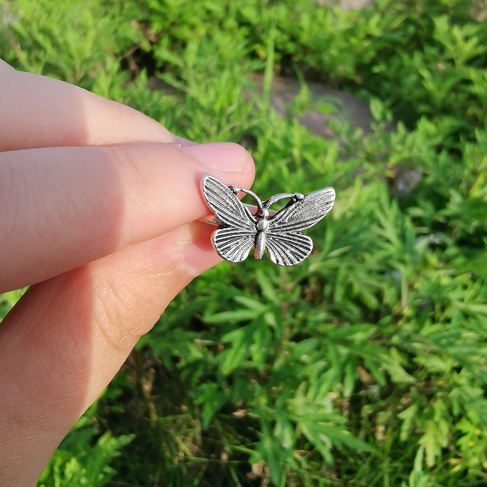 Unisex Vintage Ring Dark Silver Alloy with Heart Skull Flower and Geometric Animal Elements Anniversary Wedding