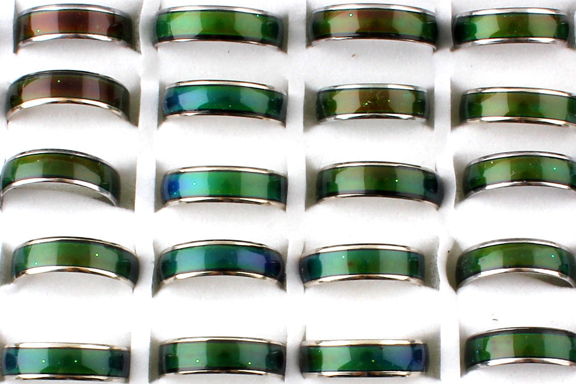Mood Ring Unisex Color Change Band 6mm Wide Ring Sizes 6 7 8 9 and 10 for Couples Fashion Everyday Wear Trend