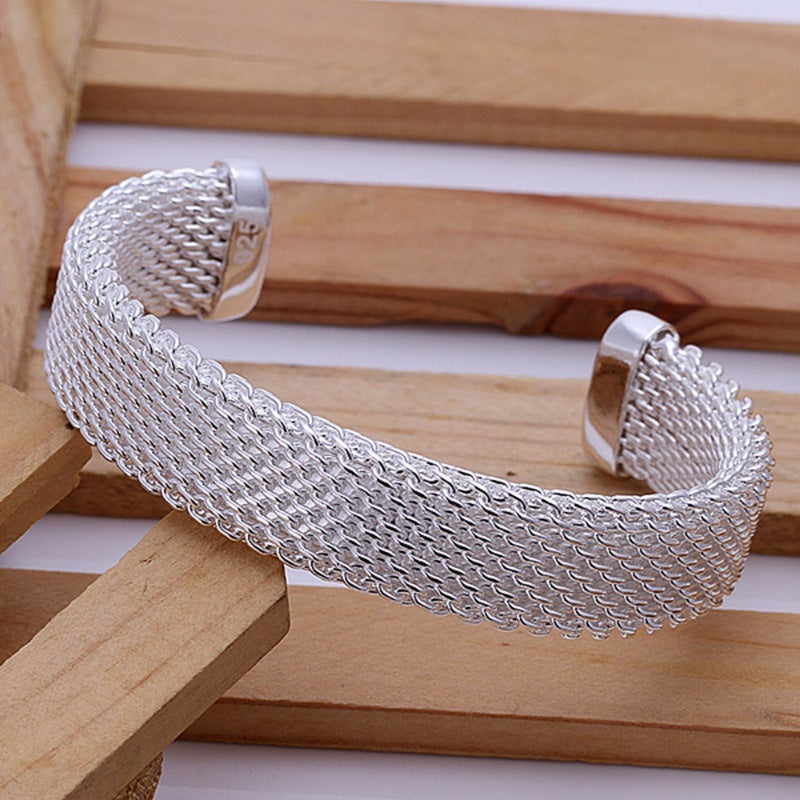 Copper Plated Silver Jewelry Set Bracelet Ring And Earrings Three Piece Fashion Gift For Her Elegant Gift Idea