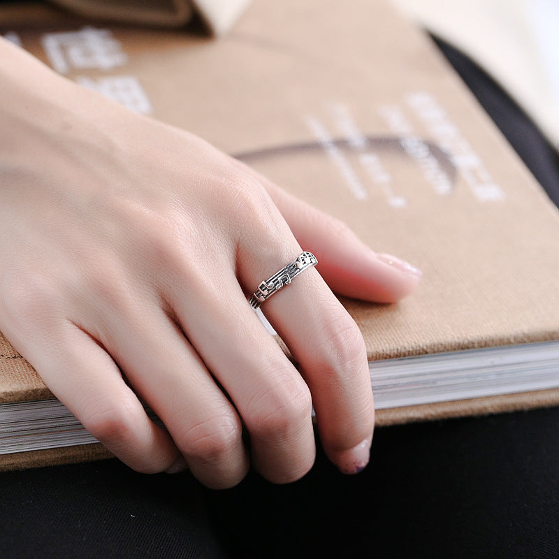 Sterling Silver Ring Musical Note Five Line Music Score Retro Ring Individually Packed Customizable Festival Jewelry