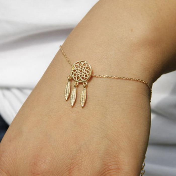 Womens Cartoon Animal Zodiac Openwork Bracelet Feather Alloy Jewelry Gift For Her Zodiac Lovers For Daily Wear