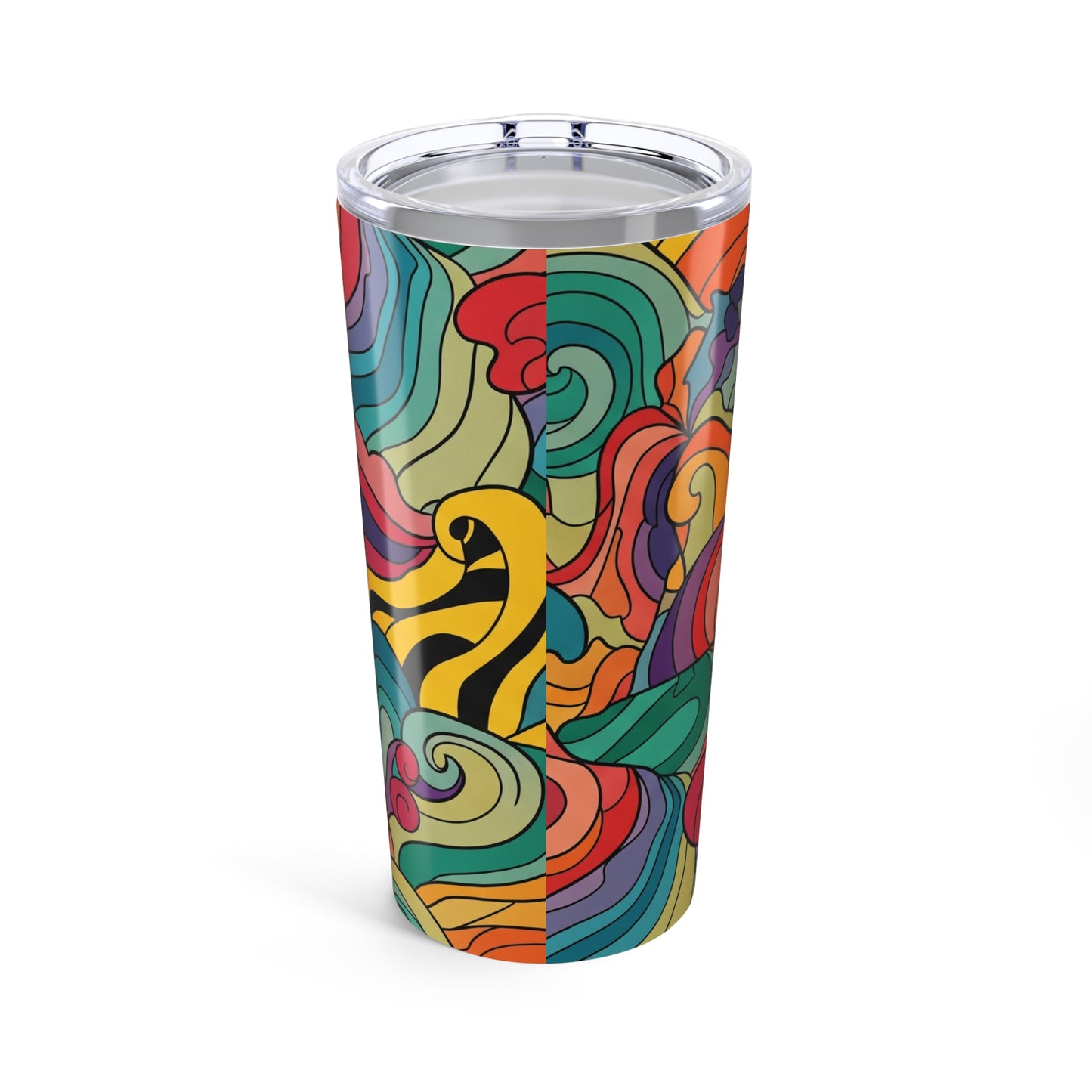20oz Stainless Steel Travel Mug With Vacuum Insulation Keeps Hot Or Cold Drinks Printed Pattern For Office Use