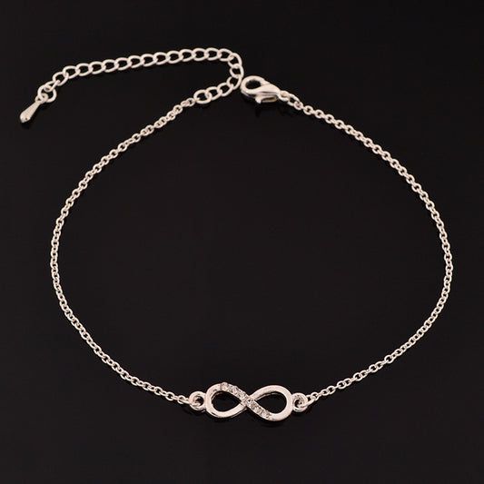Womens Infinity Bracelet With Rhinestones Figure Eight Design Electroplated Alloy Jewelry Gifts For Her Elegant